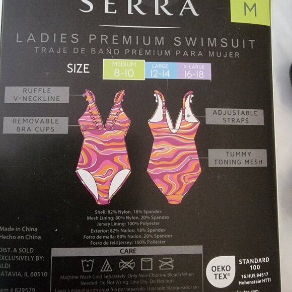 Serra Ladies Premium Swimsuit Swirl Print - Picture 7 of 12